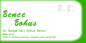 bence bohus business card